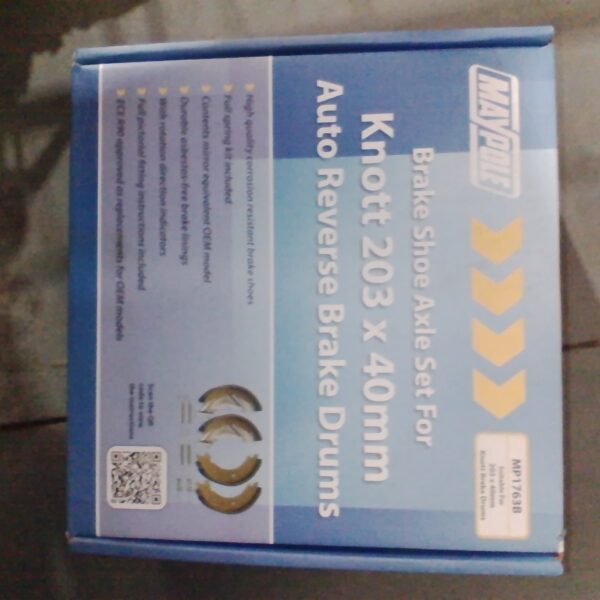 MP1763B Maypole Brake Shoe Axle Set for Knott 203 40 Drums